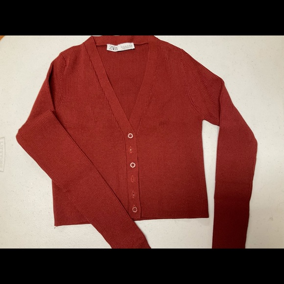 Beautiful Women’s Rust Ribbed Cardigan - Picture 6 of 7